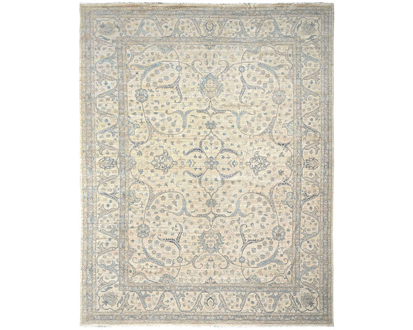 13x17 Zeigler Beige Afghan Hand Knotted Wool Area Rug